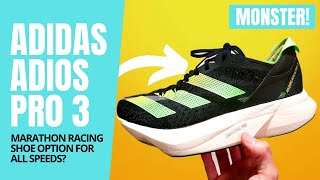 ADIDAS ADIOS PRO 3 WOW FIRST IMPRESSIONS REVIEW [upl. by Jarrad]