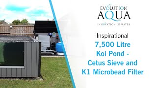 7500 Litre Fibreglass pond  Evolution Aqua Cetus Sieve and K1 Microbead Filter [upl. by Anelleh396]