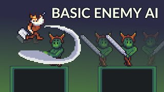 How to do Enemy AI 2D  melee attack turn around in Godot 3 Tutorial [upl. by Lilian]