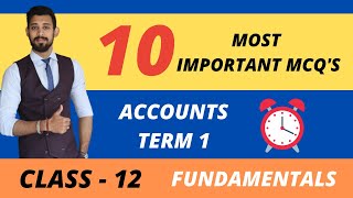 TOP 10 MCQS  ACCOUNTS FUNDAMENTALS  CLASS 12  CHAPTER 1 [upl. by Ecirtnahs]