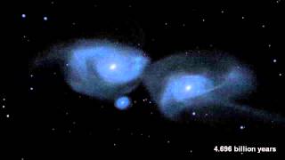 Milky Way and Andromeda Galaxies Collision Simulated  Video [upl. by Burchett698]