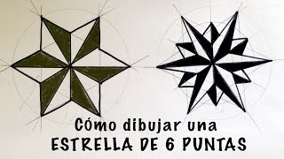 Cómo dibujar una estrella de 6 puntas paso a paso [upl. by Montague177]