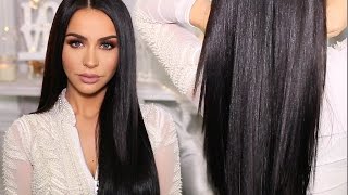 HOW TO SLEEK amp SHINY STRAIGHT HAIR  Carli Bybel [upl. by Madonia]