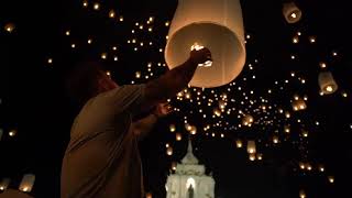 Thailand Lantern Festivals Yi Peng and Loy Krathong [upl. by Amorita]