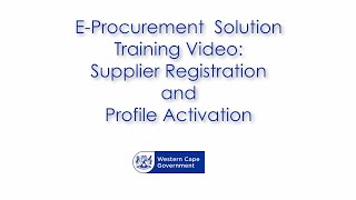 EProcurement Solution Video tutorial  supplier registration and profile activation [upl. by Allekram]