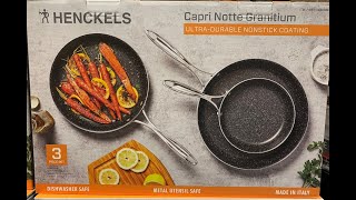 Henckels Capri Notte Granitium 3piece Fry Pan Set Review [upl. by Yendirb]