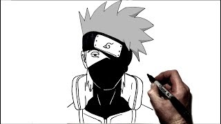 How to Draw Kakashi I Step by Step  Naruto [upl. by Leahcimrej321]