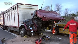 21042021  VN24  Bergungsarbeiten nach schwerem LKW Unfall auf der A1  Teil 22 [upl. by Rinum]