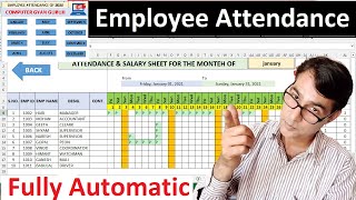 How to make an automated attendance sheet in excel  Attendance and salary sheet in excel in hindi [upl. by Selda]