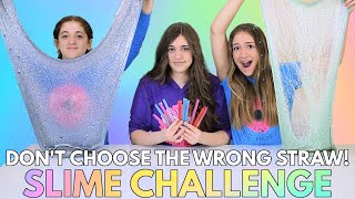 DONT CHOOSE THE WRONG STRAW SLIME CHALLENGE [upl. by Nyrret]