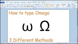 How to type Omega symbol Microsoft Word [upl. by Nosac]