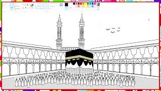 How to Draw KAABA Makkah Madina  Learn By Art [upl. by Necaj]