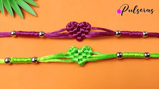 Cómo hacer pulsera de hilo fácil y rápida  Paso a Paso  DIY Macrame  Paracord Heart Bracelet [upl. by Wrennie]