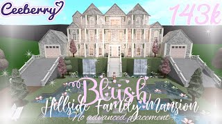 Bloxburg Blush Hillside Family Mansion 143k  no advanced placement [upl. by Akiria]