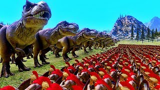 1000 TREX vs 40000 SPARTIATES   Ultimate Epic Battle Simulator [upl. by Ritter]