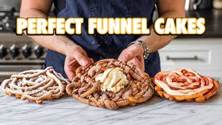 Perfect Homemade Theme Park Funnel Cakes 3 Ways [upl. by Bandur]