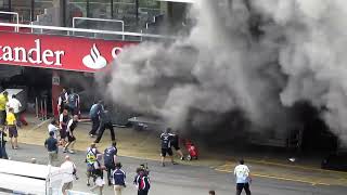 Williams F1 Team garage fire after their race victory and team celebrations Part 1 [upl. by Mowbray]