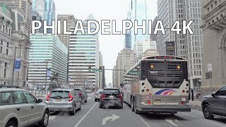 Philadelphia 4K  Driving Downtown  USA [upl. by Ynattirb]