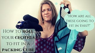 How to Roll Clothes for Packing Cubes [upl. by Anaehs]