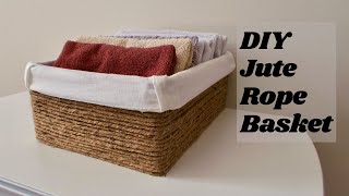 DIY Jute Rope Basket  Easy and made from a shoe box [upl. by Ocsirf]