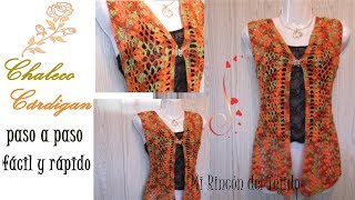 Como tejer CHALECO o CARDIGAN CROCHET FACIL y rapido  How to crochet CARDIGAN EASiLY and fast [upl. by Nivled]