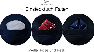 Wie faltet man ein Einstecktuch I Top 3 Falttechniken I FLIEGENFAENGER® [upl. by Benco]