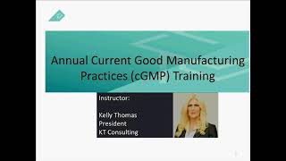 Annual Current Good Manufacturing Practices cGMP Training [upl. by Mischa154]