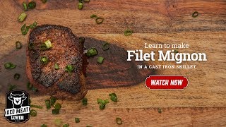 Filet Mignon Steak in Cast Iron Skillet  EASY STEAK RECIPE [upl. by Nyrmac]