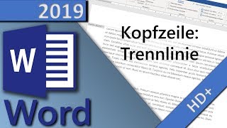 Word TrennLinie einfügen zB in Kopfzeile  in 1 MINUTE HD 2019 [upl. by Sidney]