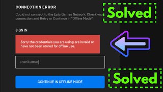 Fix Sorry the credentials you are using are invalid epic games launcher  Login Problem Fixed [upl. by Tucky]