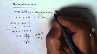 Write Repeating Decimals 21666 as Rational Numbers [upl. by Isak896]