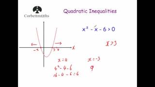 Quadratic Inequalities  Corbettmaths [upl. by Dian]