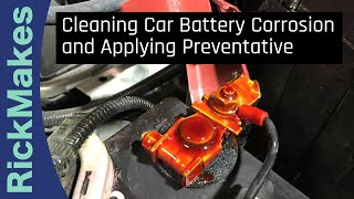 Cleaning Car Battery Corrosion and Applying Preventative [upl. by Nolrak198]