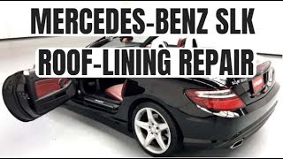 MERCEDES BENZ SLK HEADLINER REMOVAL ROOF LINING REPAIR [upl. by Boyden388]