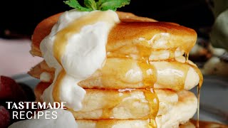 The Perfect Souffle Pancake Recipe  Tastemade [upl. by Stoller466]