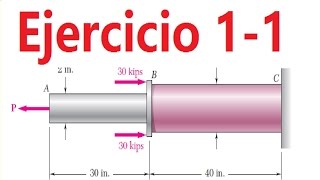 Ejercicio 11 mecánica de materiales beer and Johnston Quinta edición esfuerzos normales [upl. by Glass868]