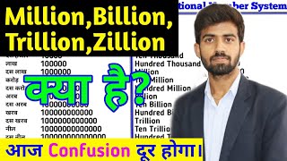 Million Billion Trillion Zillion Kya Hai  Number System [upl. by Napas859]