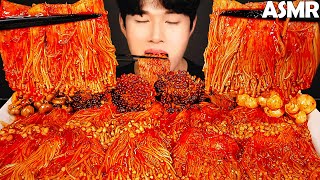 COOKING ASMR  Spicy enoki mushrooms mukbang  recipe amp no talking eating sounds [upl. by Mathi]