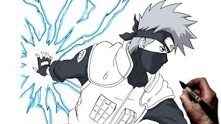 How To Draw Kakashi Chidori  Step By Step  Naruto [upl. by Rosie986]