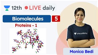 CBSE Class 12 Proteins L5  Biomolecules  Chemistry  Unacademy Class 11 amp 12  Monica Bedi [upl. by Gamali94]