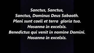 SANCTUS LATIN GREGORIAN CHANT MASS Ordinary Lyrics Words text Sing along song hymn [upl. by Devitt]