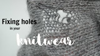 TUTORIAL Repairing holes in your knitting using duplicate stitch [upl. by Haraz]