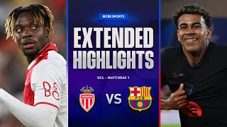 Monaco vs Barcelona Extended Highlights  UCL League Phase MD 1  CBS Sports Golazo [upl. by Fuld]