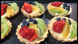 Mini fruit tart recipe  Custard Tart  Chanas Creations [upl. by Marlen]