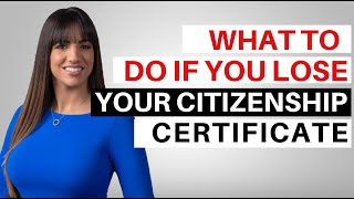 WHAT DO TO IF YOU LOSE YOUR CITIZENSHIP CERTIFICATE [upl. by Crispas]