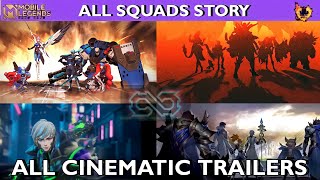 All Squads Full Story  Every Cinematic Trailers Mobile Legends [upl. by Serrell]