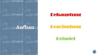 Argumentation  Aufbau von Argumenten  Behauptung  Begründung  Beispiel [upl. by Reedy]