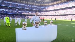 Cristiano Ronaldo offers his fourth Ballon dOr to the Bernabéu [upl. by Gulick999]