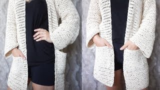 CARDIGAN DE CROCHET FACIL  CON MEDIDAS  Daniis Ways ♡ [upl. by Haldi]