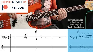 Chuck Berry  Johnny B Goode Bass cover with tabs [upl. by Hcirteid]